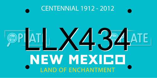 LLX434 New Mexico License Plate