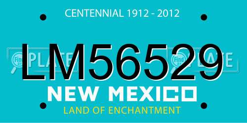 LM56529 New Mexico License Plate
