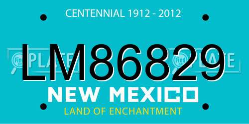LM86829 New Mexico License Plate