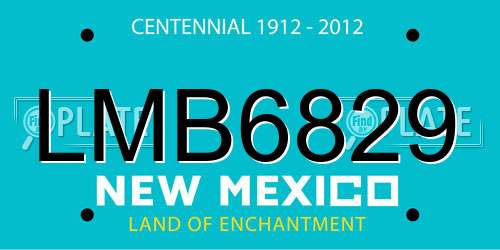 LMB6829 New Mexico License Plate
