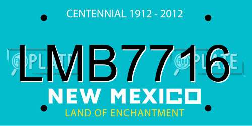 LMB7716 New Mexico License Plate