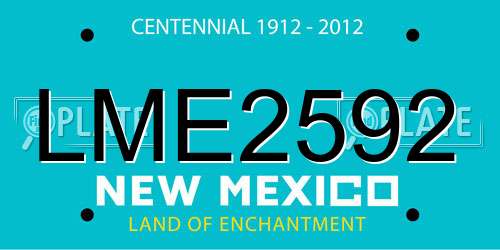 LME2592 New Mexico License Plate