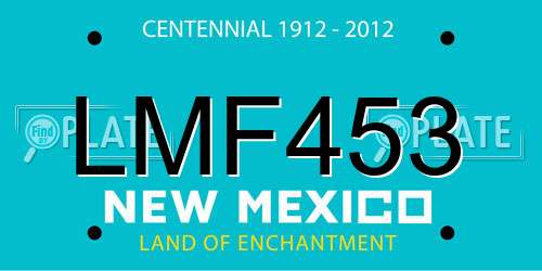 LMF453 New Mexico License Plate