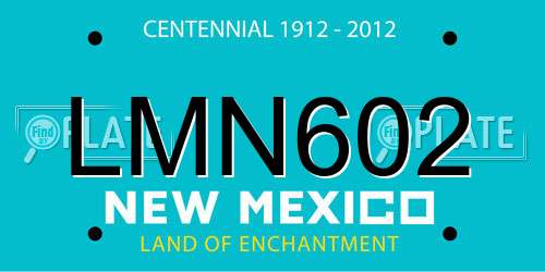 LMN602 New Mexico License Plate