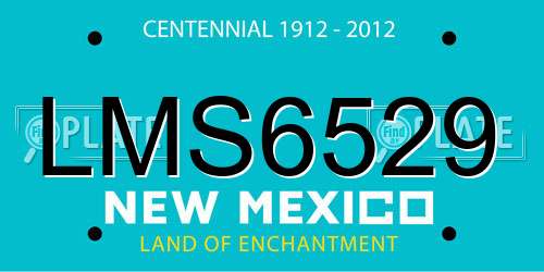 LMS6529 New Mexico License Plate
