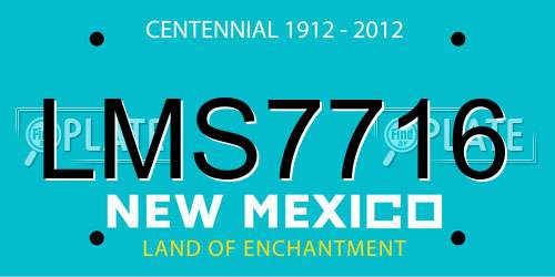 LMS7716 New Mexico License Plate