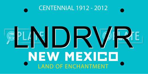 LNDRVR New Mexico License Plate