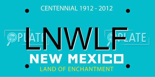 LNWLF New Mexico License Plate