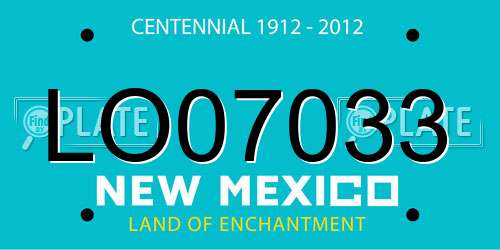 LO07033 New Mexico License Plate