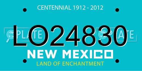 LO24830 New Mexico License Plate
