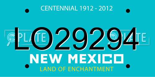 LO29294 New Mexico License Plate