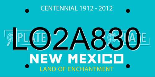 LO2A830 New Mexico License Plate