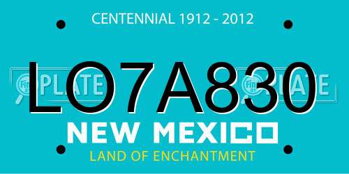 LO7A830 New Mexico License Plate