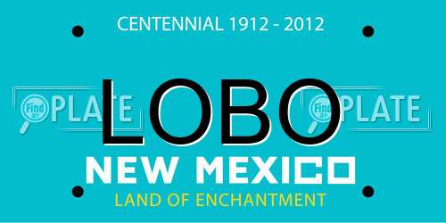 LOBO New Mexico License Plate