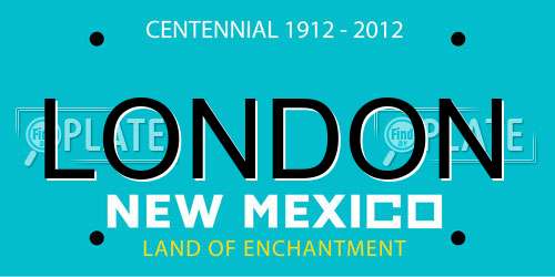 LONDON New Mexico License Plate