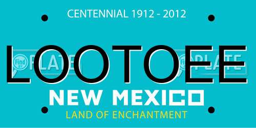 LOOTOEE New Mexico License Plate