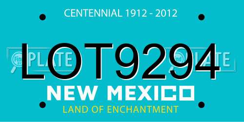 LOT9294 New Mexico License Plate