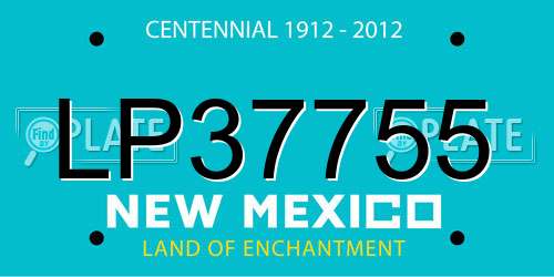 LP37755 New Mexico License Plate