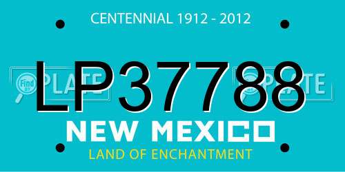 LP37788 New Mexico License Plate