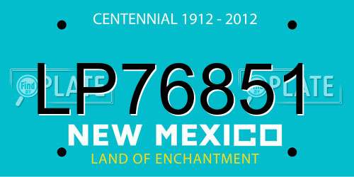 LP76851 New Mexico License Plate
