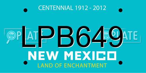 LPB649 New Mexico License Plate