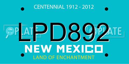 LPD892 New Mexico License Plate