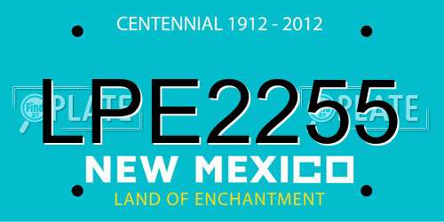 LPE2255 New Mexico License Plate