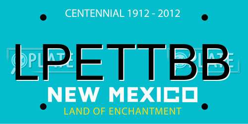 LPETTBB New Mexico License Plate