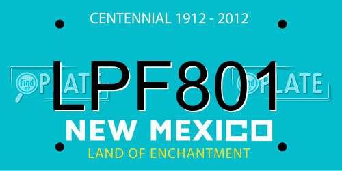 LPF801 New Mexico License Plate