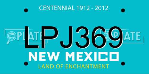 LPJ369 New Mexico License Plate
