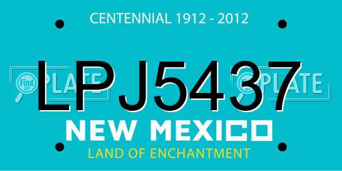 LPJ5437 New Mexico License Plate