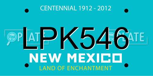 LPK546 New Mexico License Plate