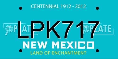 LPK717 New Mexico License Plate
