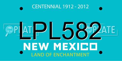 LPL582 New Mexico License Plate