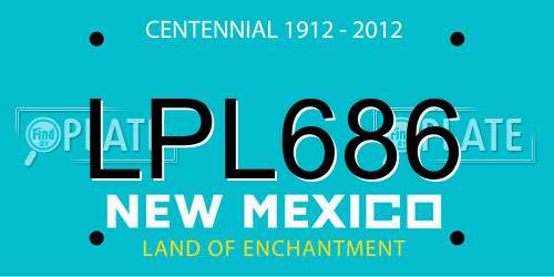 LPL686 New Mexico License Plate