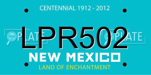 LPR502 New Mexico License Plate