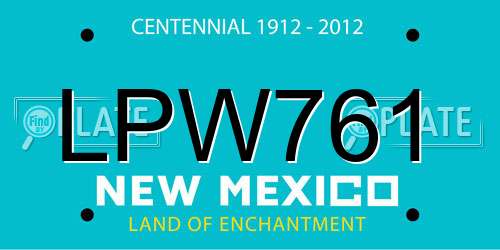 LPW761 New Mexico License Plate