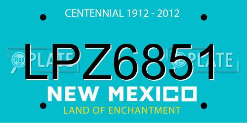 LPZ6851 New Mexico License Plate