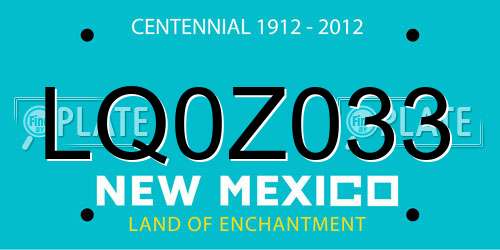 LQ0Z033 New Mexico License Plate