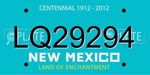 LQ29294 New Mexico License Plate