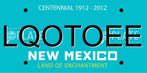 LQOTOEE New Mexico License Plate
