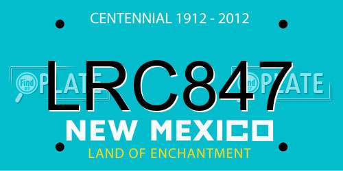 LRC847 New Mexico License Plate