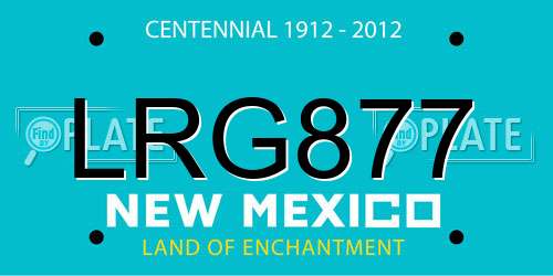 LRG877 New Mexico License Plate