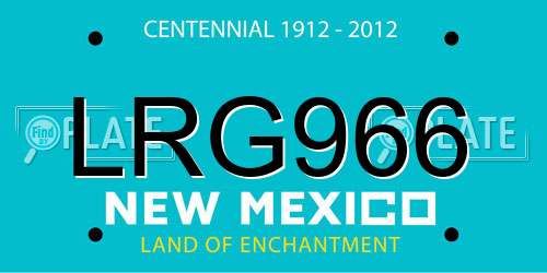 LRG966 New Mexico License Plate