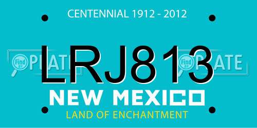 LRJ813 New Mexico License Plate