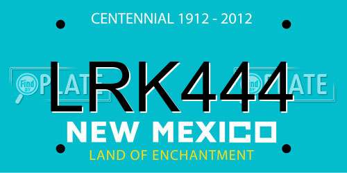 LRK444 New Mexico License Plate