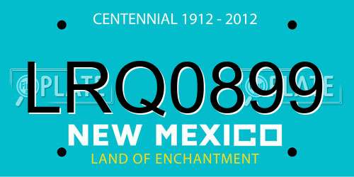 LRQ0899 New Mexico License Plate