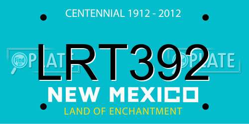 LRT392 New Mexico License Plate