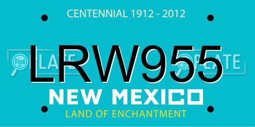 LRW955 New Mexico License Plate