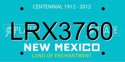 LRX3760 New Mexico License Plate